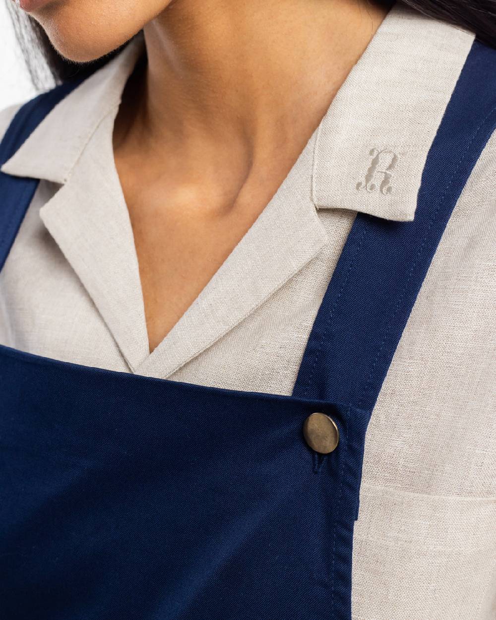 Rotholz Latzkleid Aus Bio Canvas - Blau