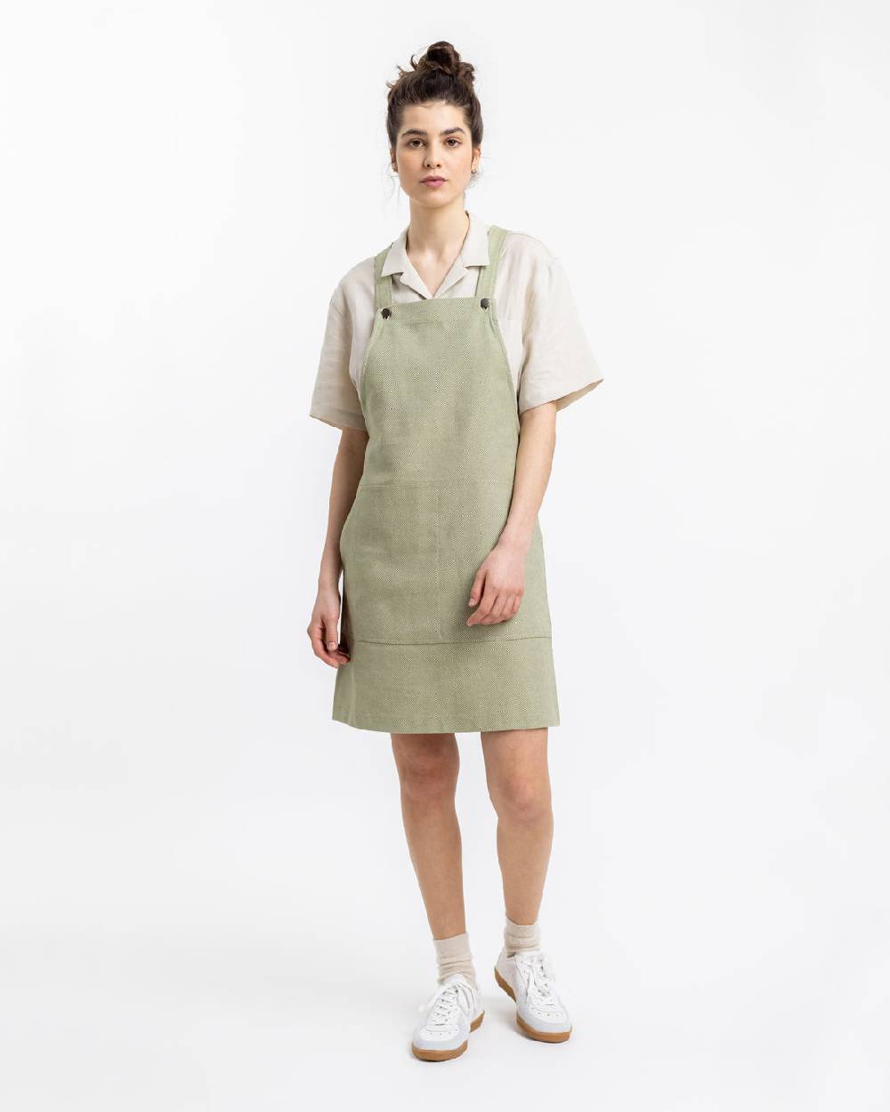 Rotholz Latzkleid Aus Bio Canvas Grün Kariert