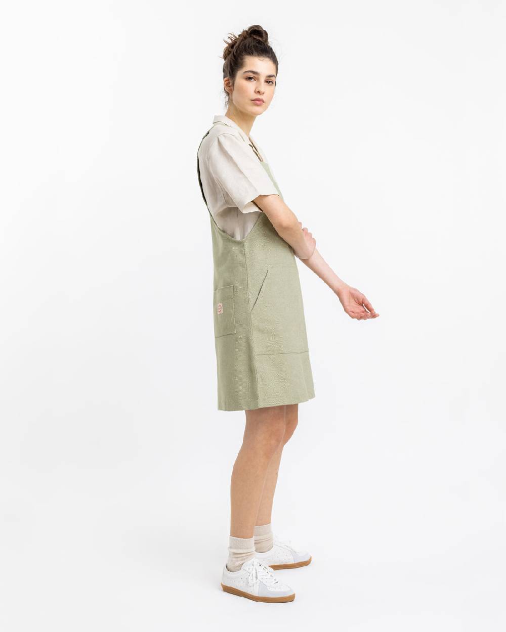 Rotholz Latzkleid Aus Bio Canvas Grün Kariert