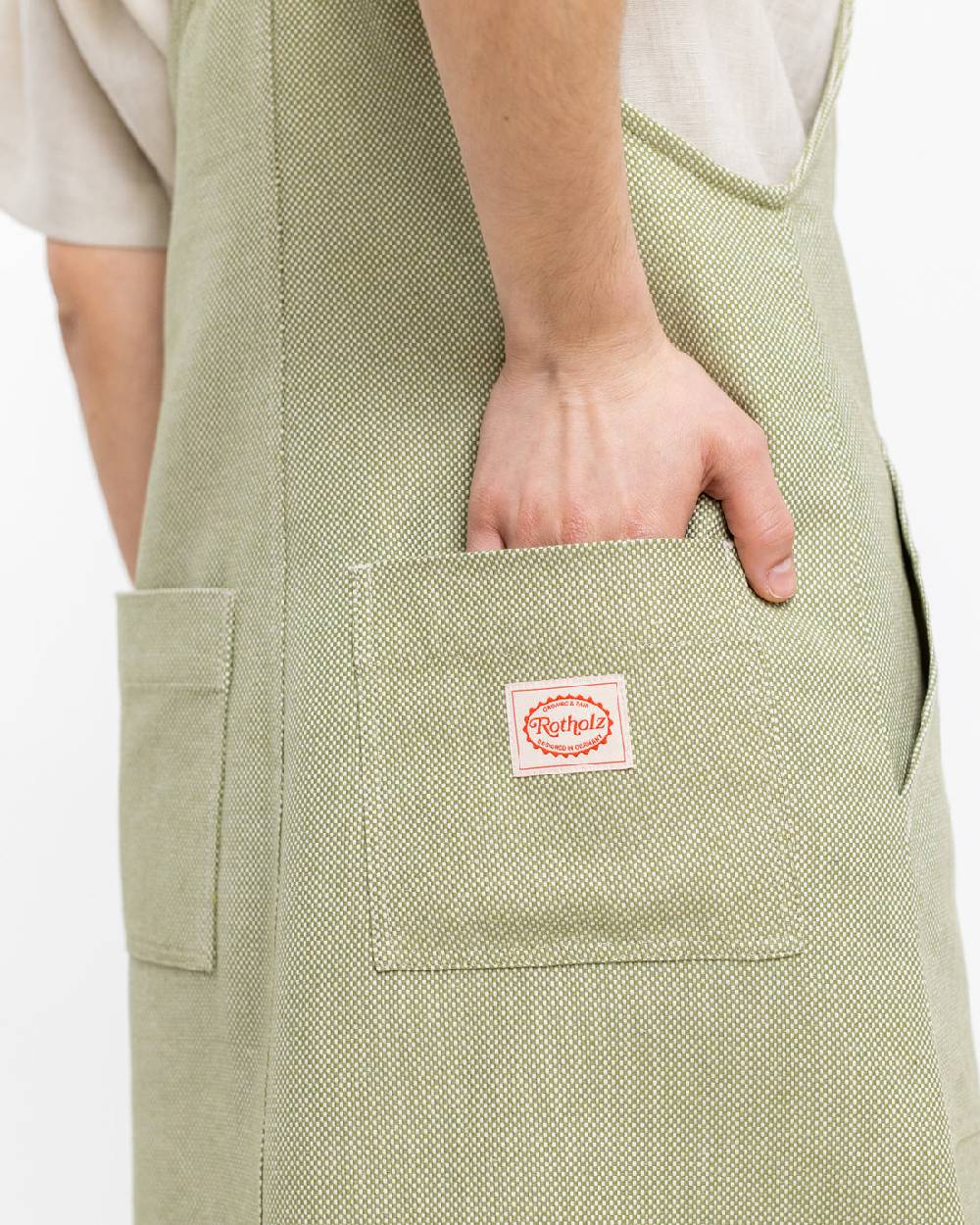 Rotholz Latzkleid Aus Bio Canvas Grün Kariert