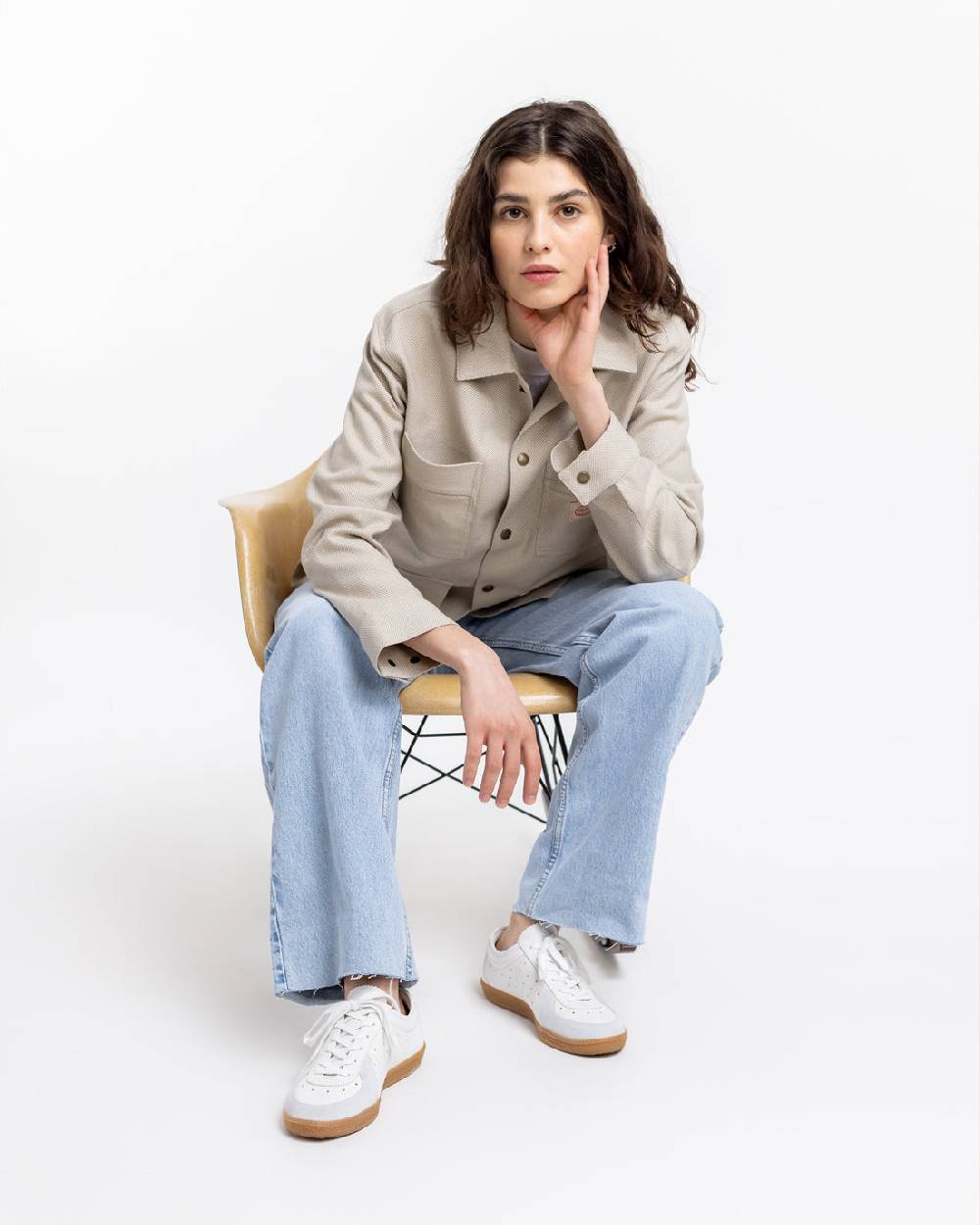 Rotholz Leichte Jacke Aus Bio Canvas Beige Kariert