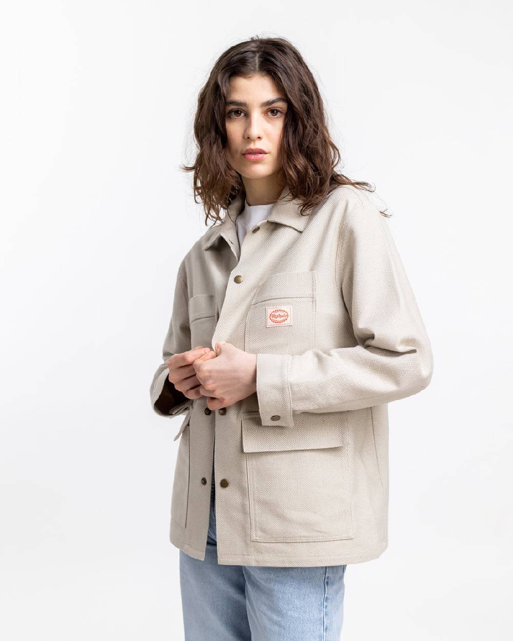 Rotholz Leichte Jacke Aus Bio Canvas Beige Kariert