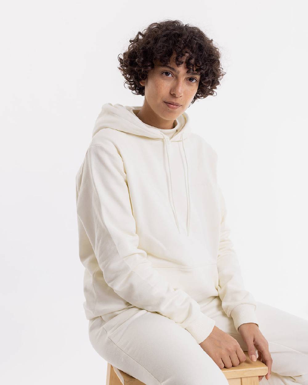 Rotholz Logo Hoodie Aus Bio-Baumwolle Weiß