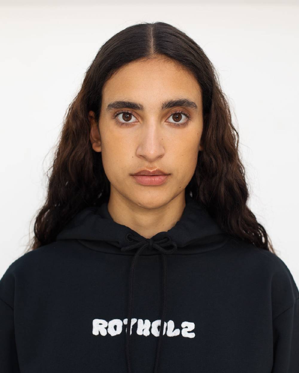 Rotholz Logo Hoodie Bio Baumwolle - Schwarz