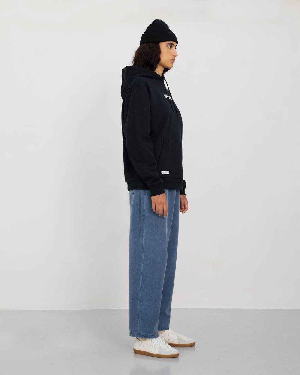 Rotholz Logo Hoodie Bio Baumwolle - Schwarz