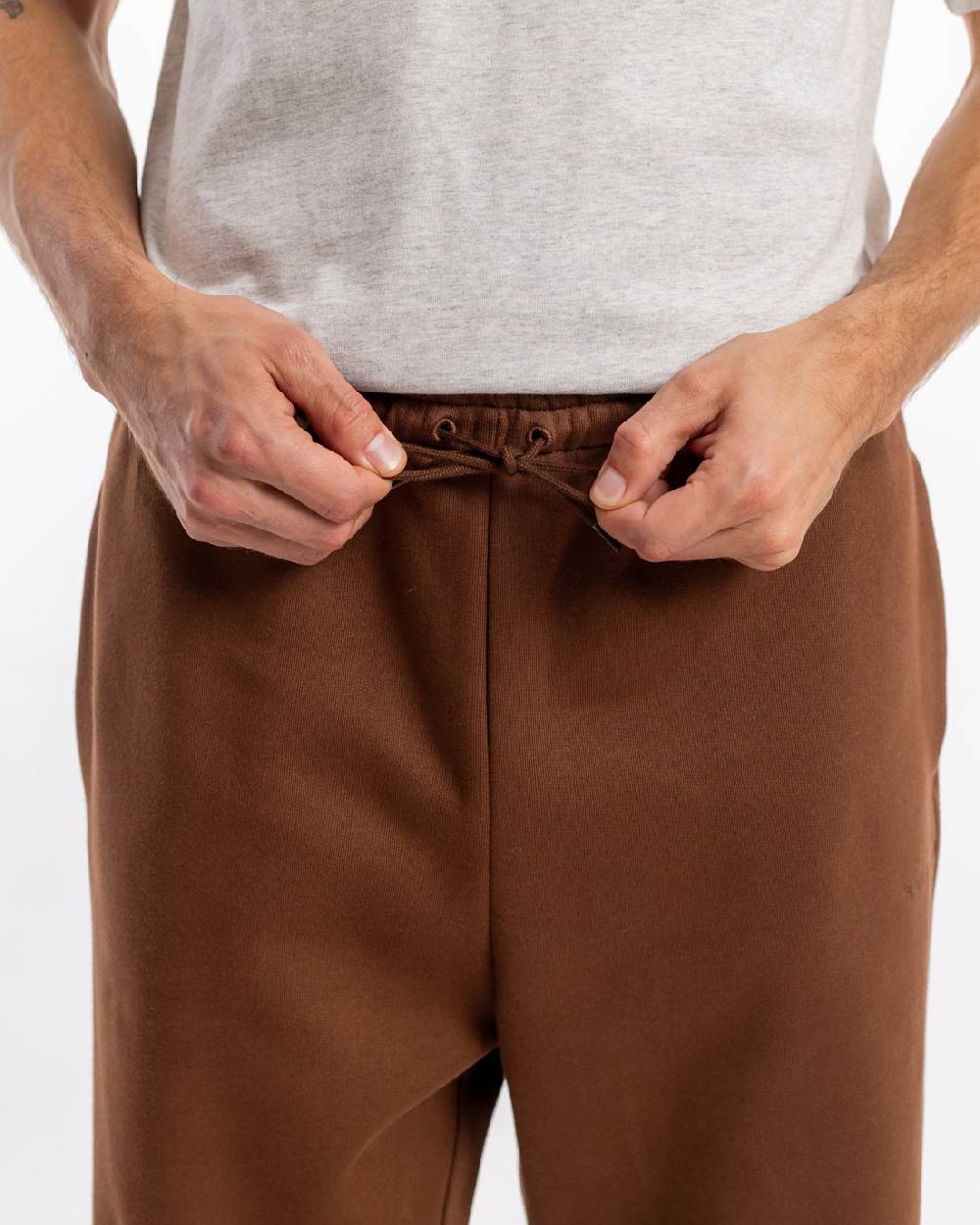Rotholz Logo Sweatpants Bio Baumwolle - Braun
