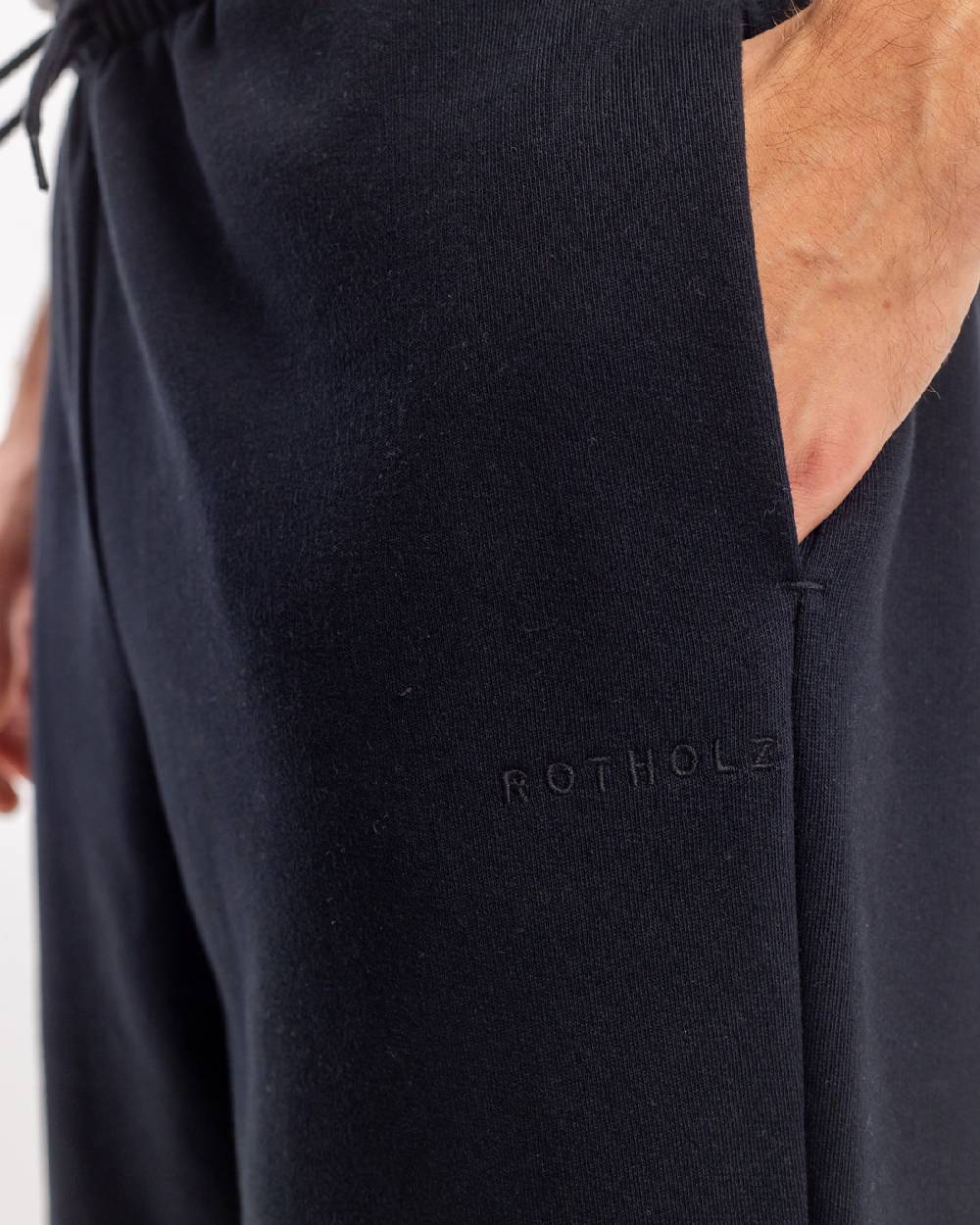 Rotholz Logo Sweatpants Bio Baumwolle - Schwarz