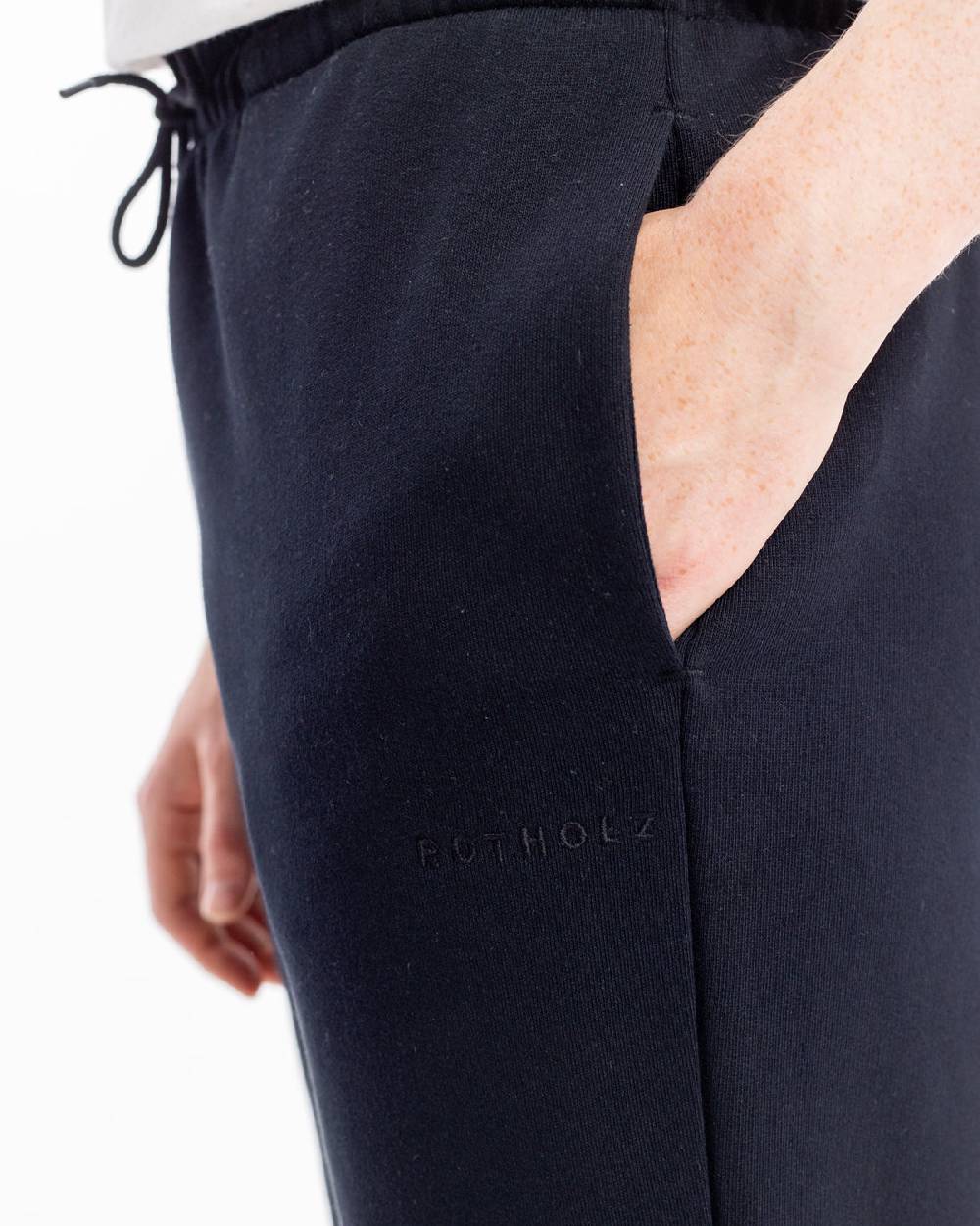 Rotholz Logo Sweatpants Bio Baumwolle - Schwarz