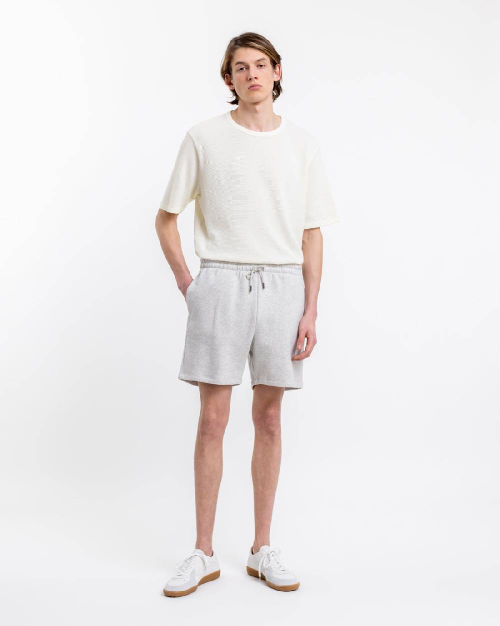 Rotholz Logo Sweatshorts Aus Bio-Baumwolle Grau