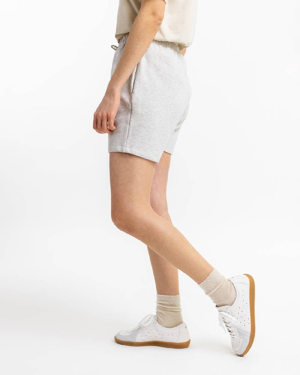 Rotholz Logo Sweatshorts Aus Bio-Baumwolle Grau