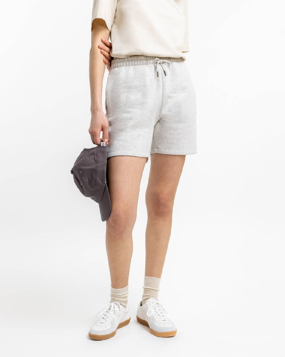 Rotholz Logo Sweatshorts Aus Bio-Baumwolle Grau