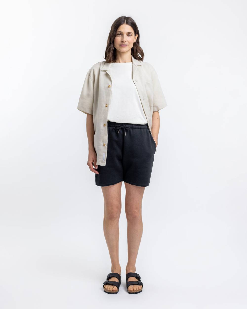 Rotholz Logo Sweatshorts Aus Bio-Baumwolle Schwarz