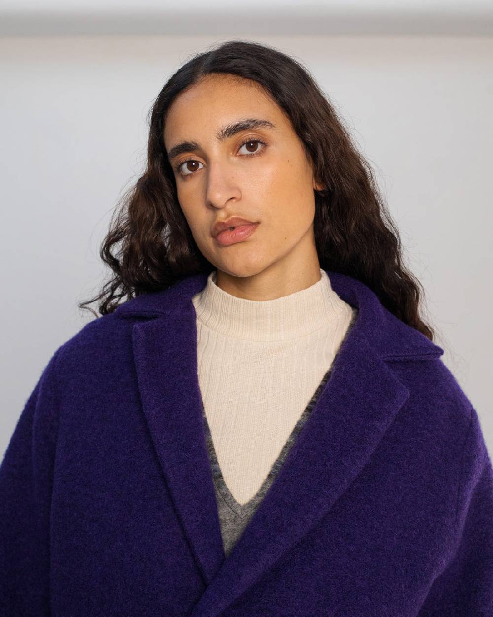 Rotholz Mantel Bio Wollmischung - Lila