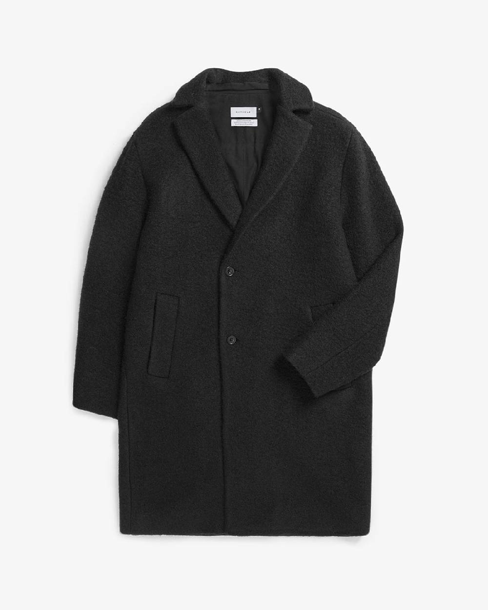 Rotholz Mantel Bio Wollmischung - Schwarz