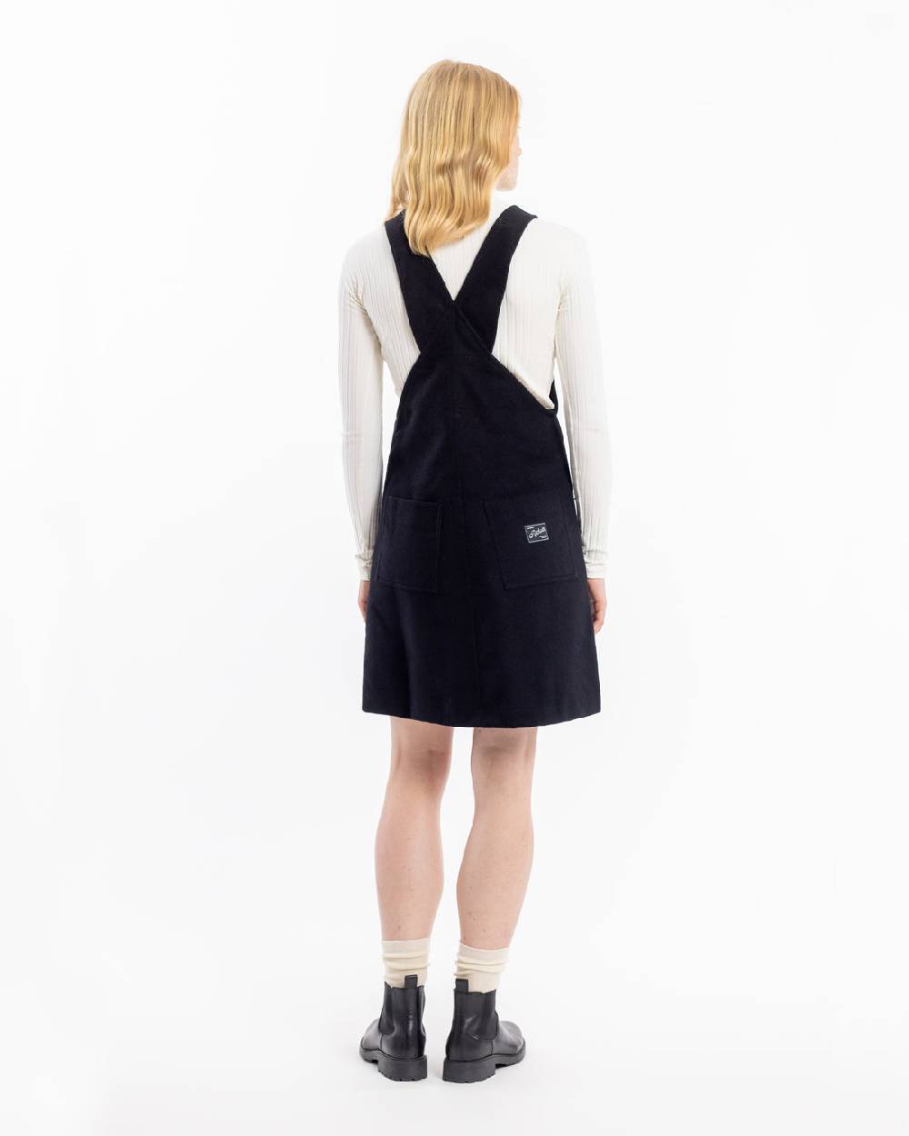 Rotholz Moleskin Latzkleid Bio Baumwolle - Schwarz