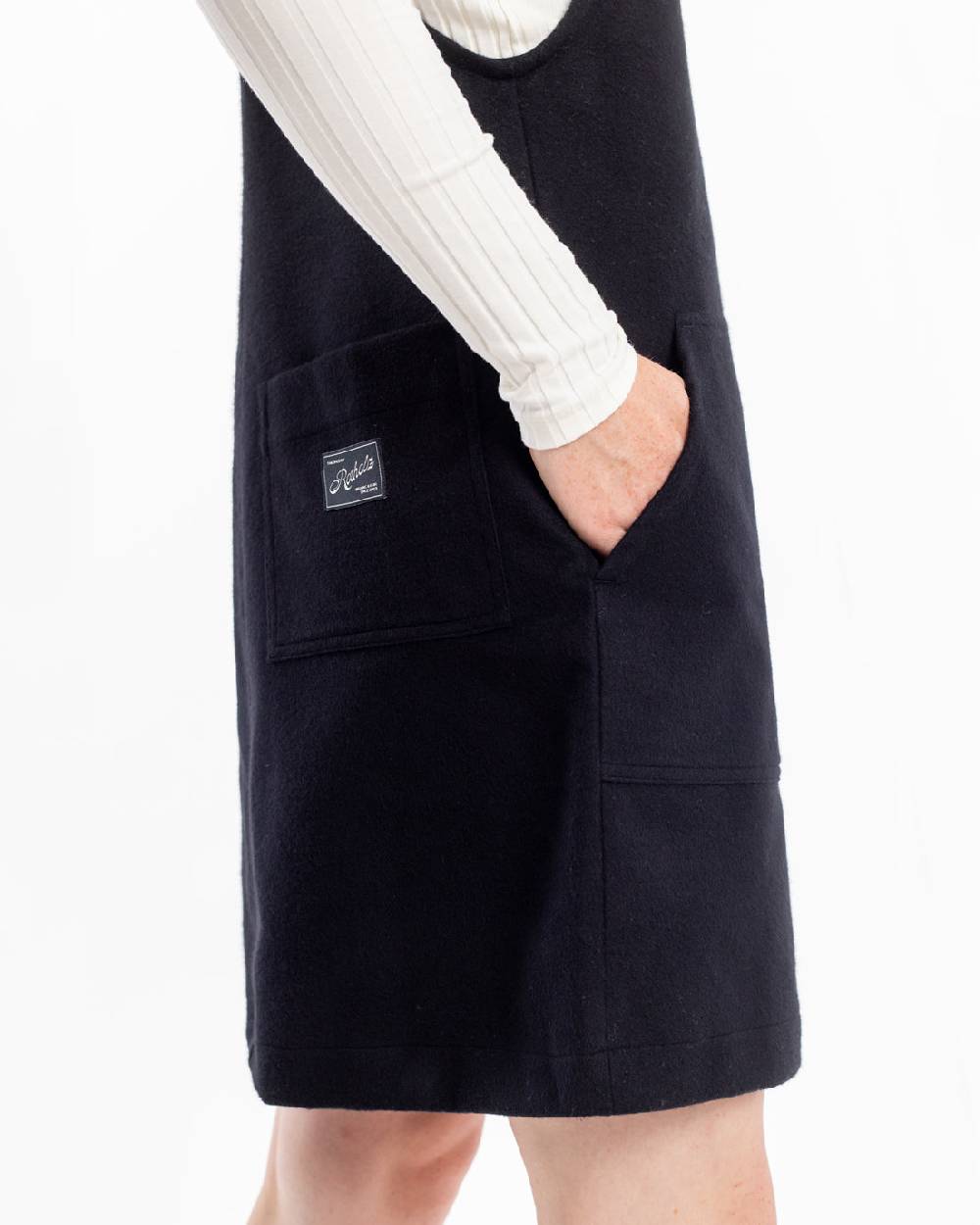 Rotholz Moleskin Latzkleid Bio Baumwolle - Schwarz