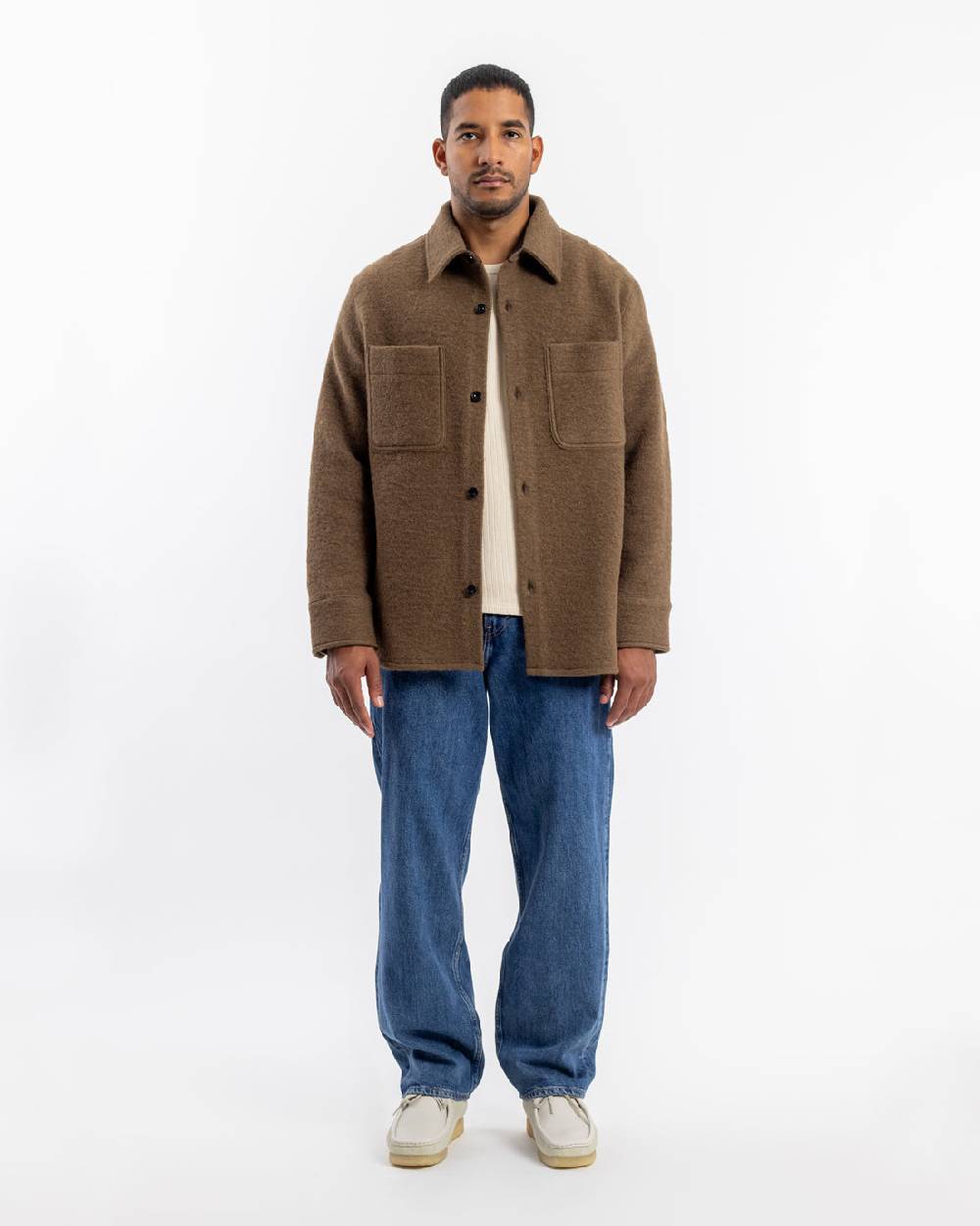 Rotholz Overshirt Bio Wollmischung - Braun