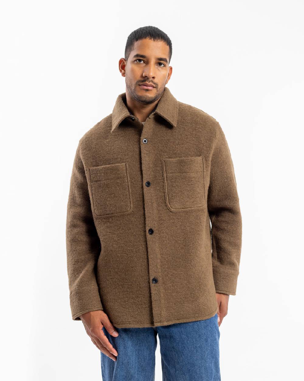 Rotholz Overshirt Bio Wollmischung - Braun