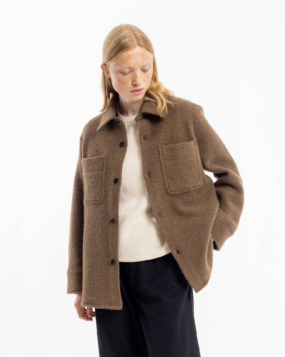 Rotholz Overshirt Bio Wollmischung - Braun