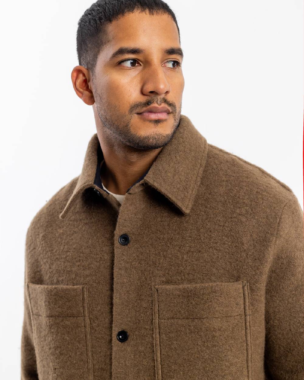 Rotholz Overshirt Bio Wollmischung - Braun