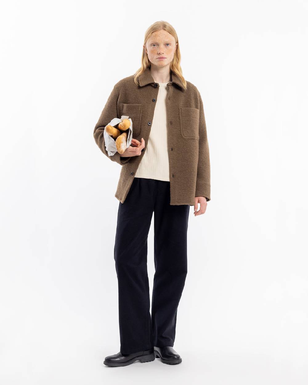 Rotholz Overshirt Bio Wollmischung - Braun