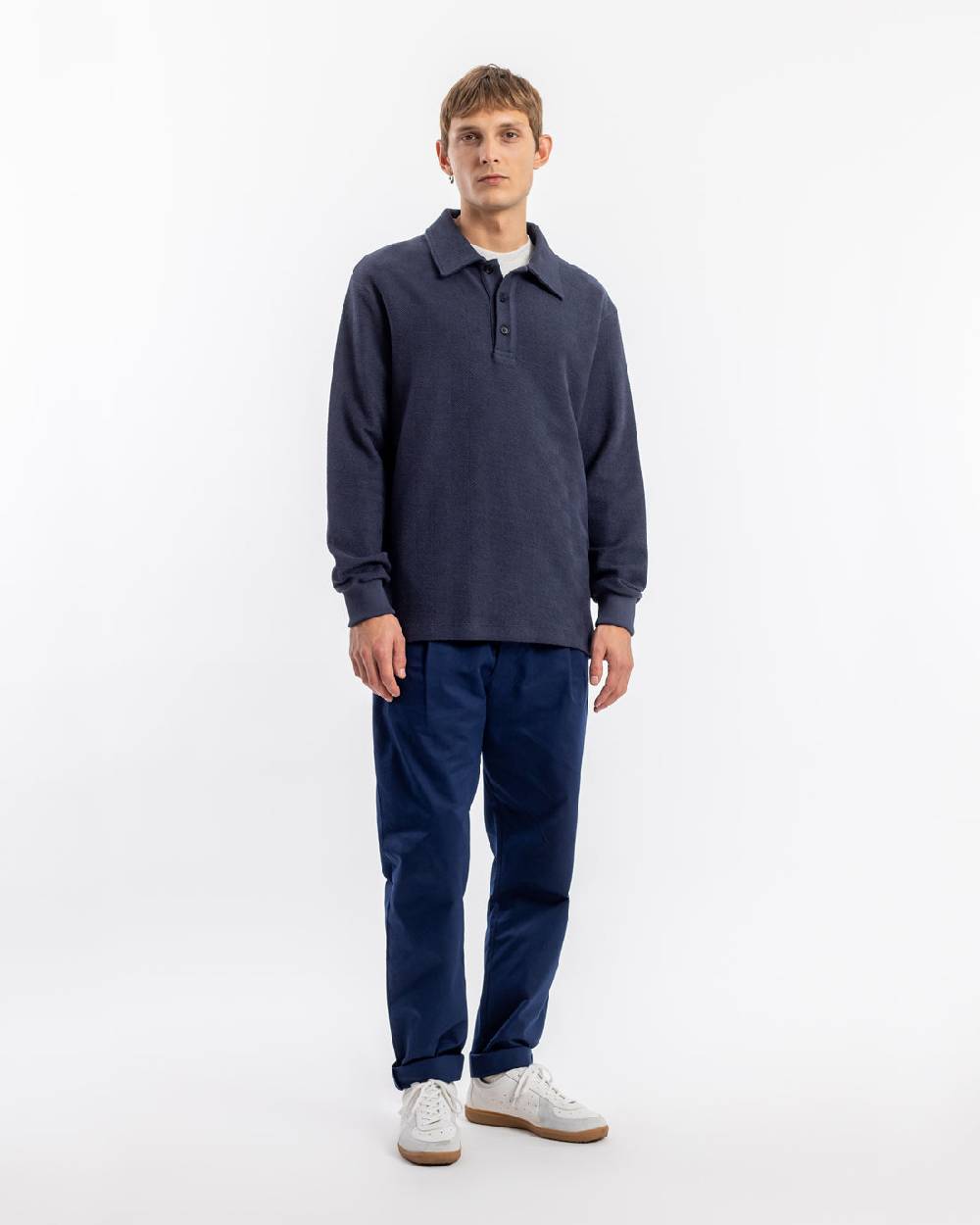 Rotholz Polo Jersey Bio Baumwolle - Dunkelblau