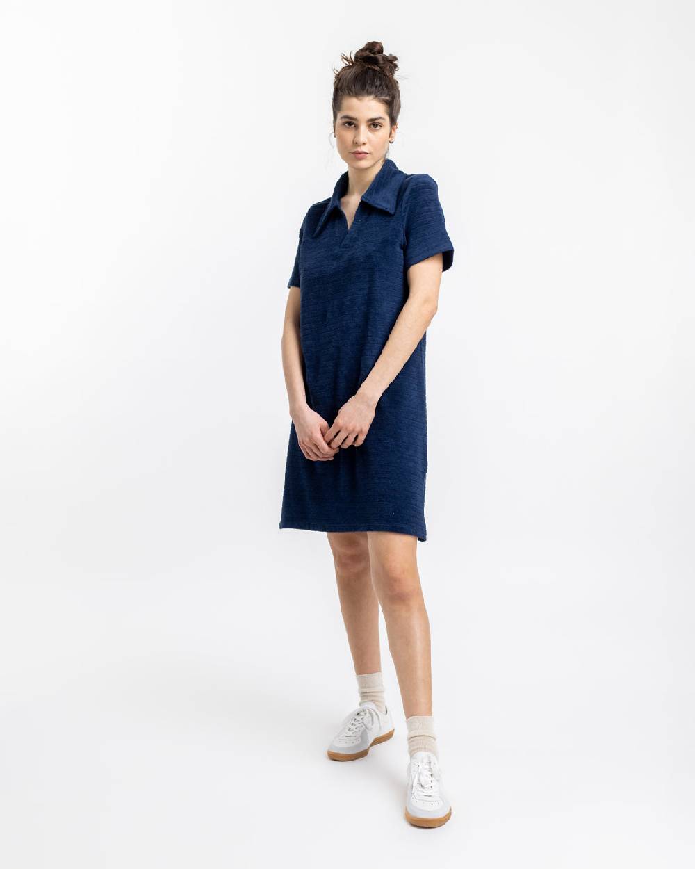 Rotholz Polo Kleid Aus Bio Frottee Blau