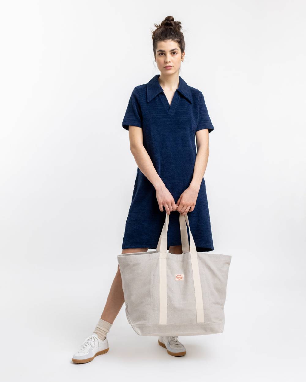 Rotholz Polo Kleid Aus Bio Frottee Blau