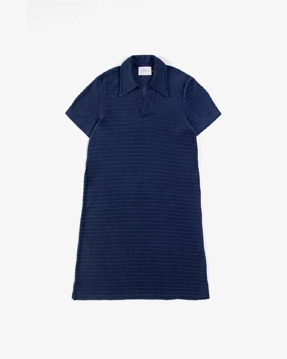 Rotholz Polo Kleid aus Bio Frottee Blau