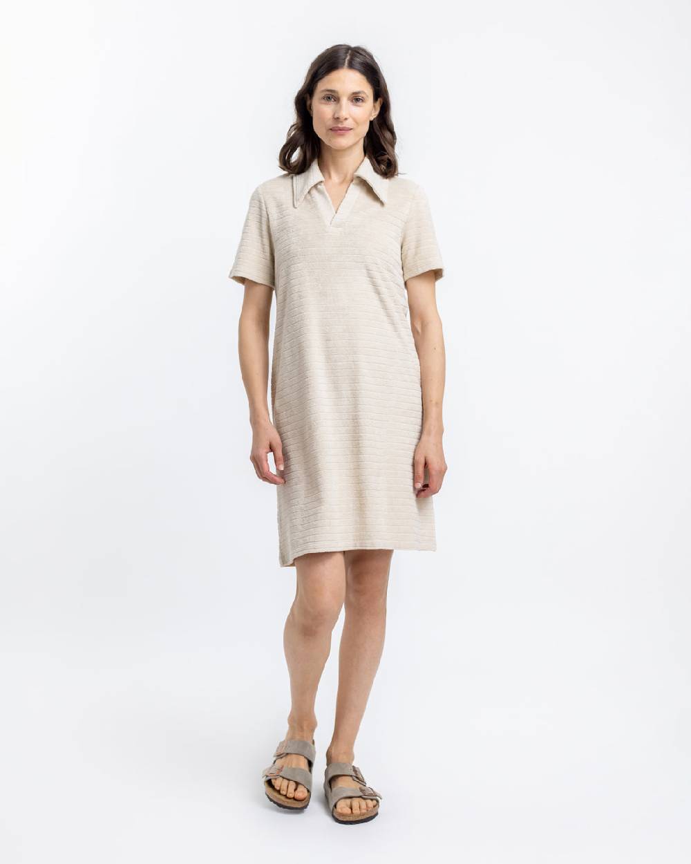 Rotholz Polo Kleid Aus Bio Frottee Creme