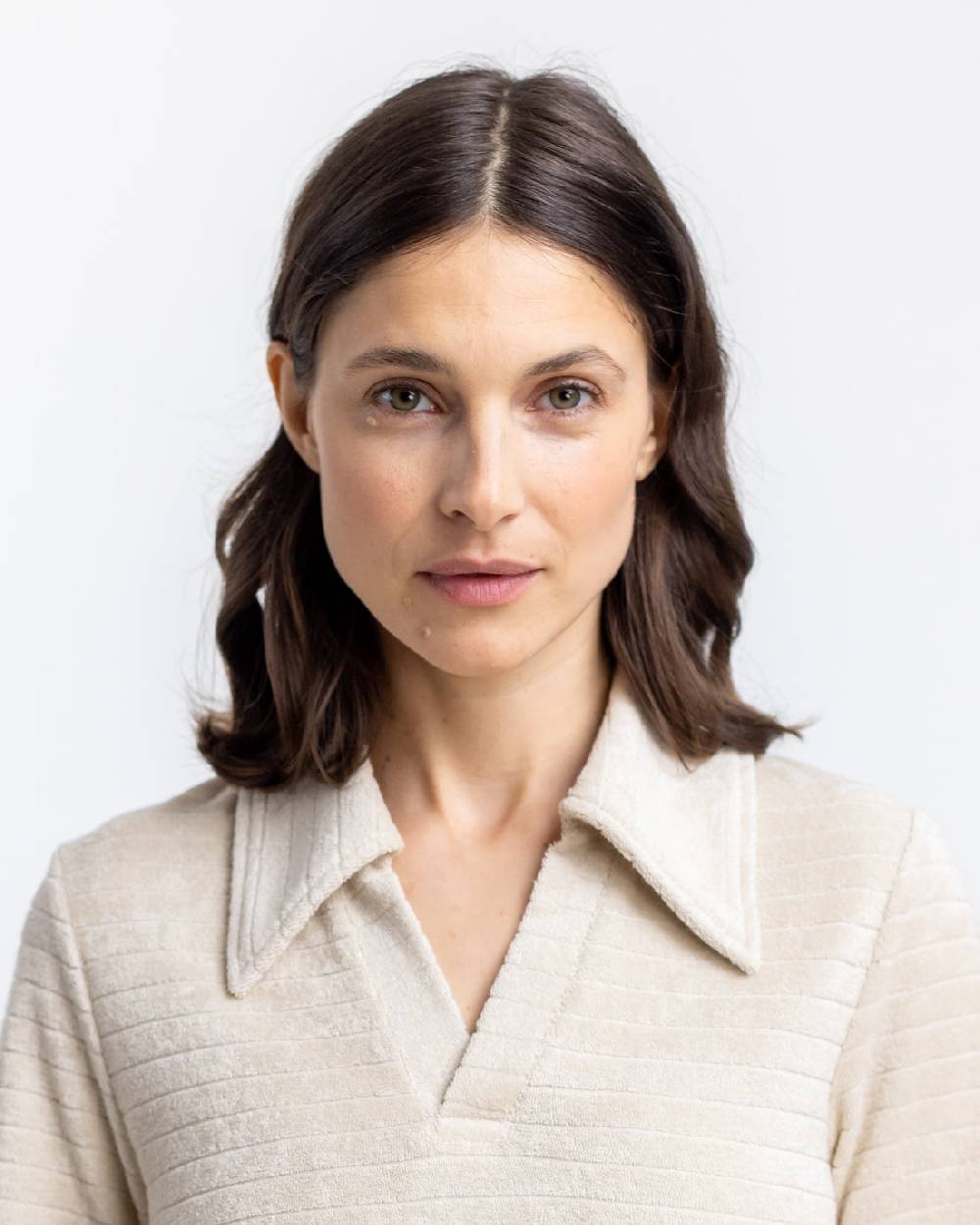 Rotholz Polo Kleid Aus Bio Frottee Creme