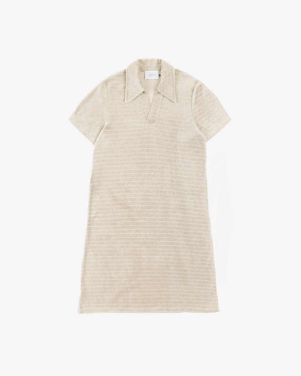 Rotholz Polo Kleid aus Bio Frottee Creme