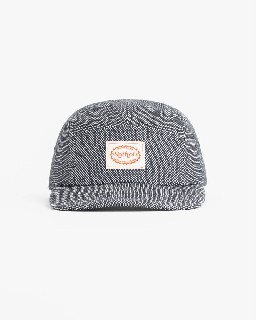 Rotholz Retro 5-Panel Cap Schwarz Kariert