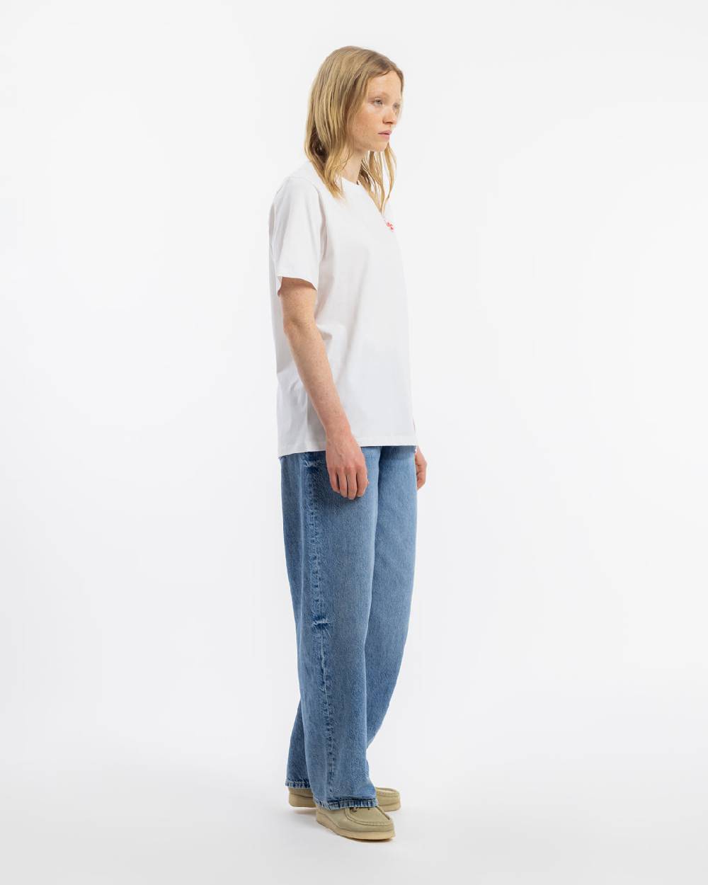 Rotholz Retro Logo T-Shirt Bio Baumwolle - Weiß