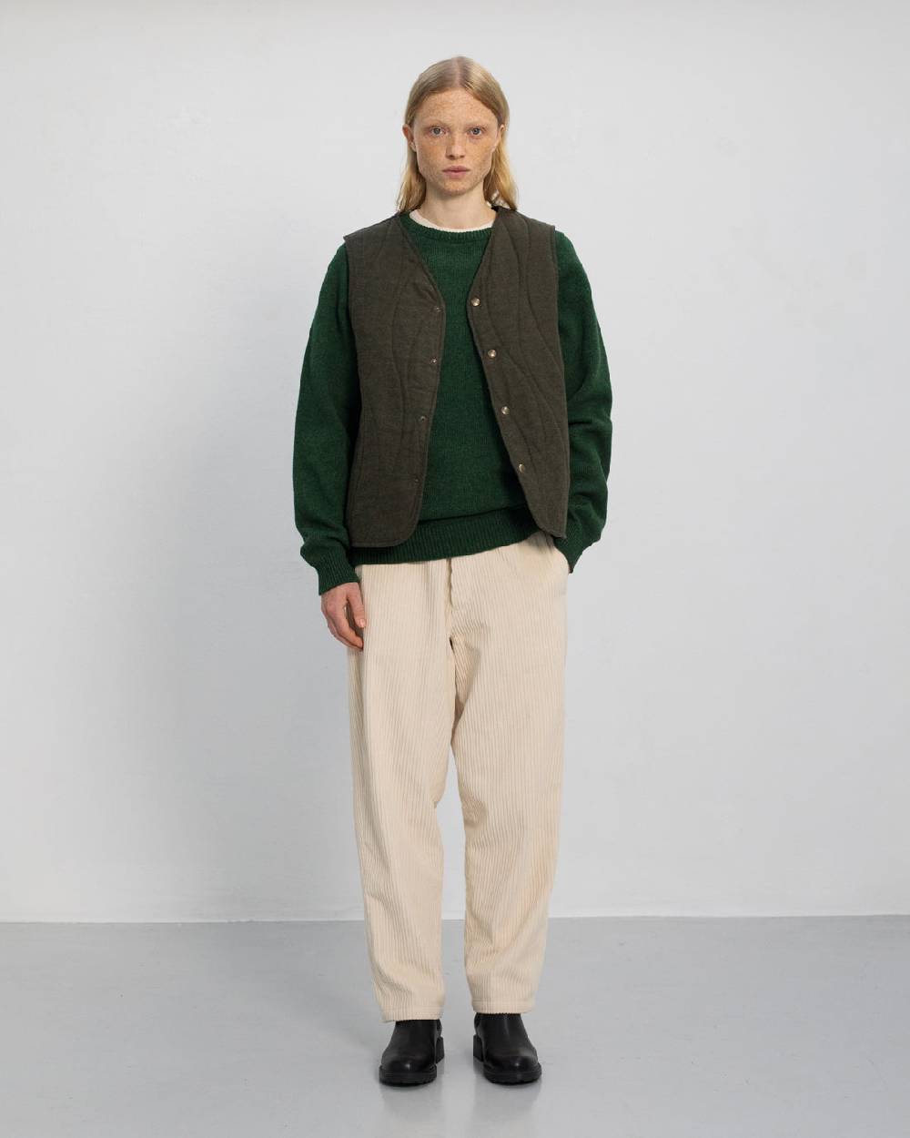 Rotholz Smiley Strickpullover Recycelte Wolle - Grün