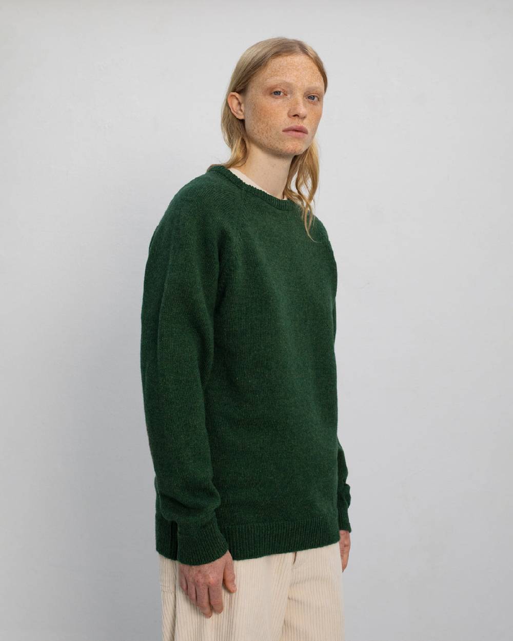 Rotholz Smiley Strickpullover Recycelte Wolle - Grün