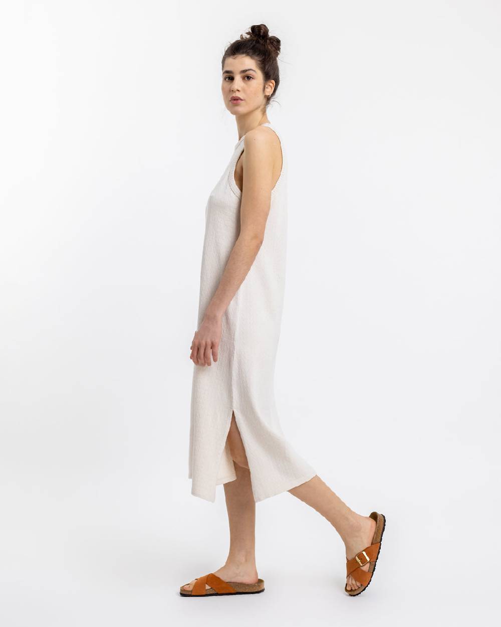 Rotholz Strick Kleid Aus Bio-Baumwolle Off-White