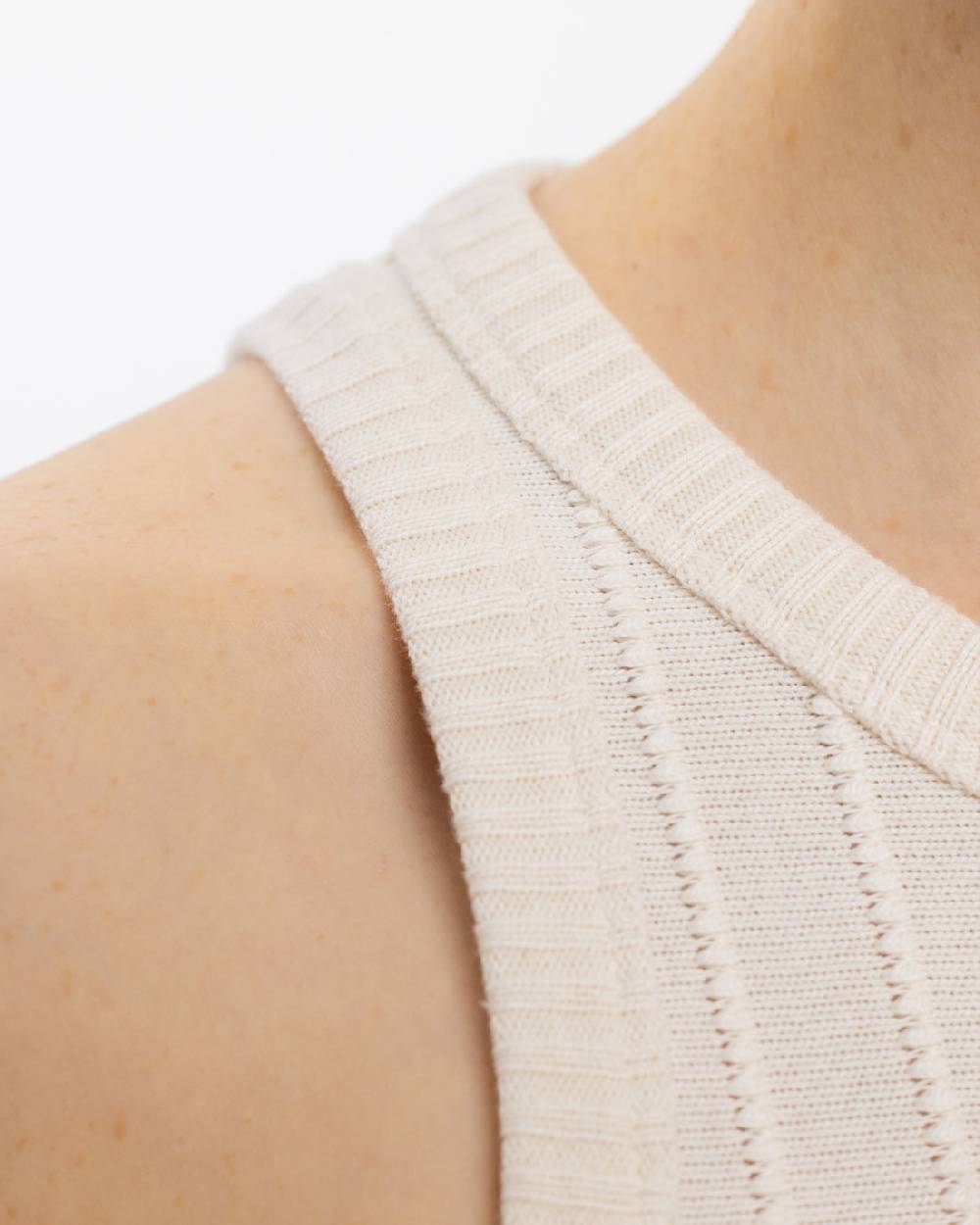 Rotholz Strick Kleid Bio Baumwolle - Creme