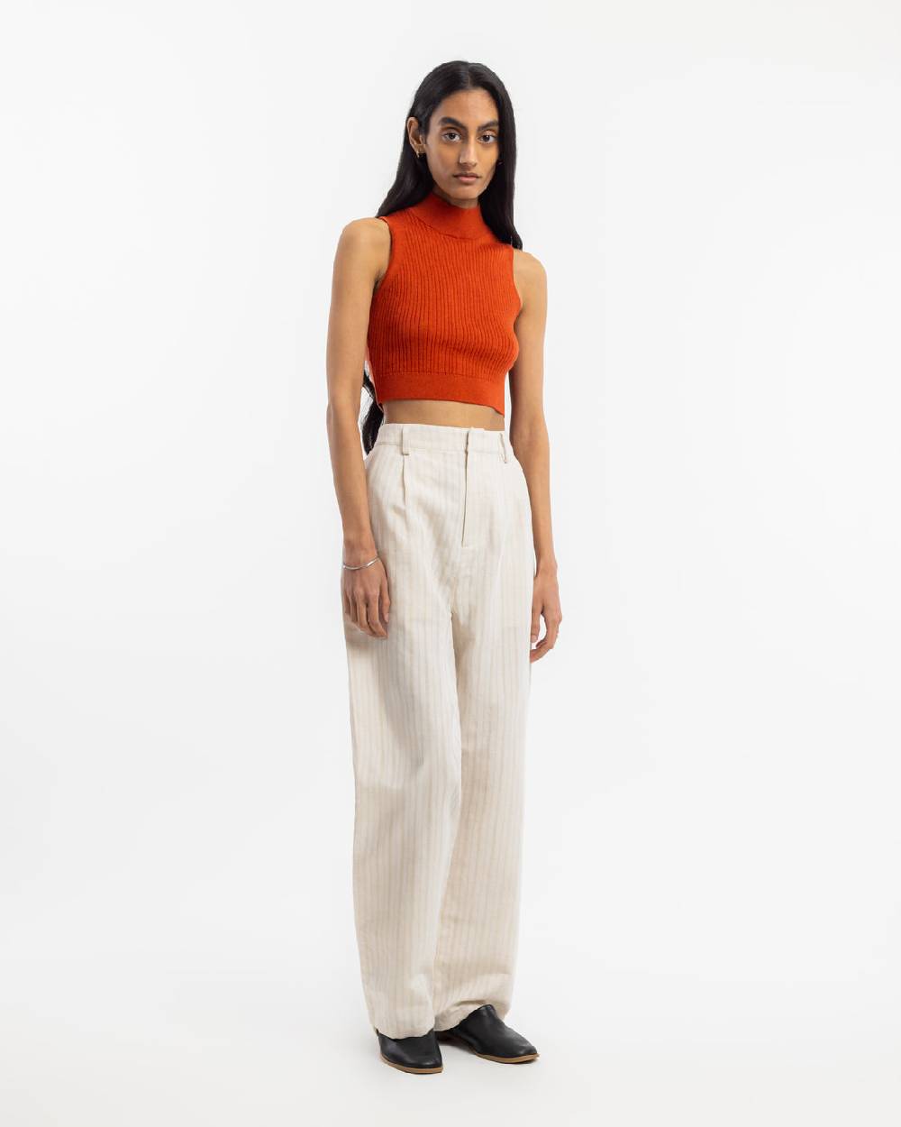 Rotholz Strick Singlet Merinowolle - Rot