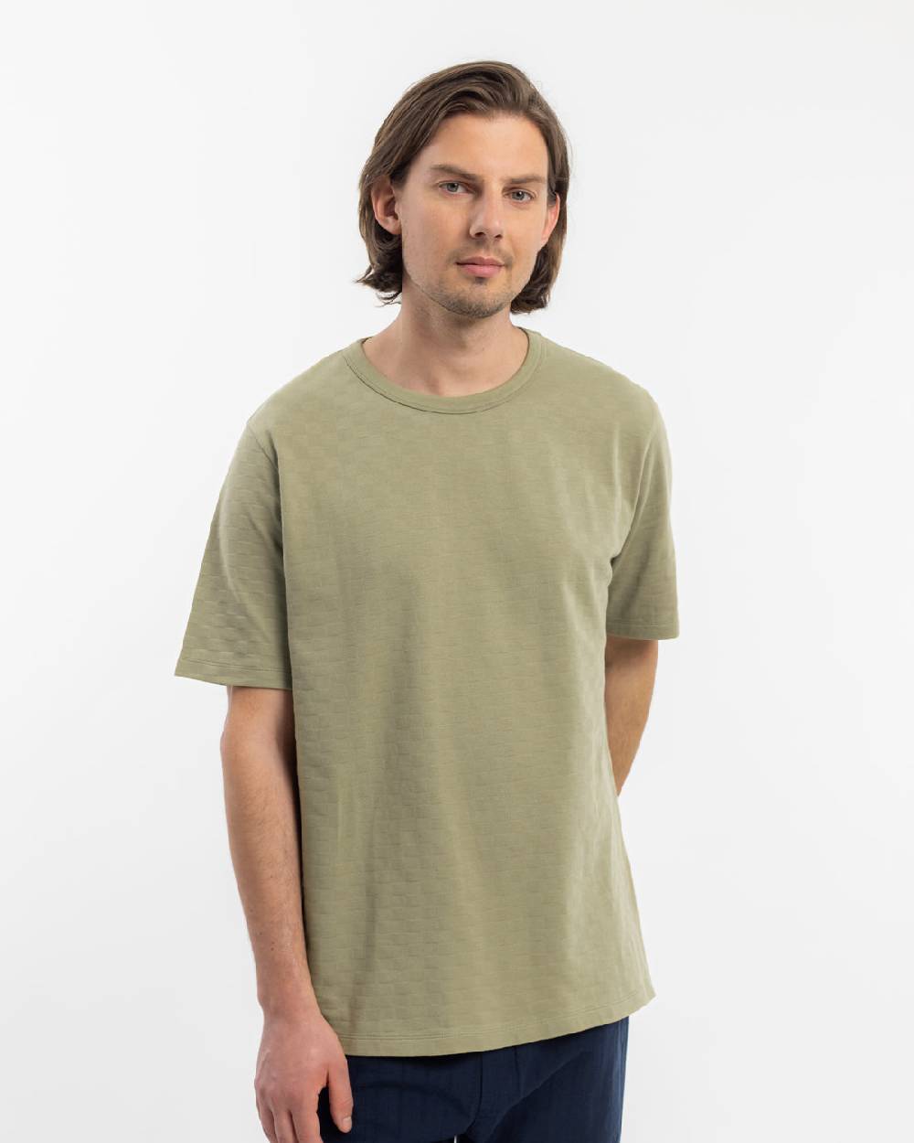 Rotholz Strukturiertes T-Shirt Bio Baumwolle - Grün