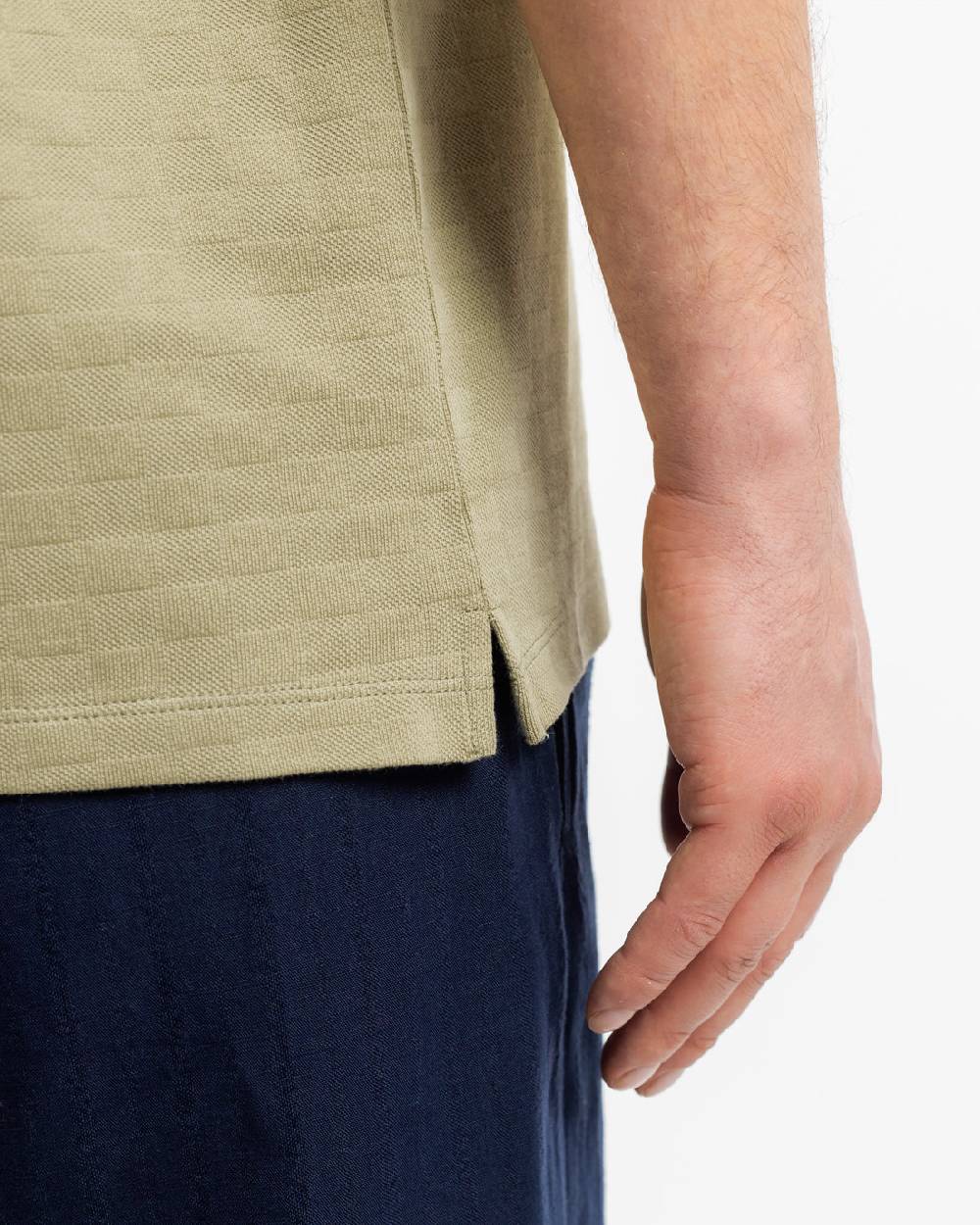 Rotholz Strukturiertes T-Shirt Bio Baumwolle - Grün