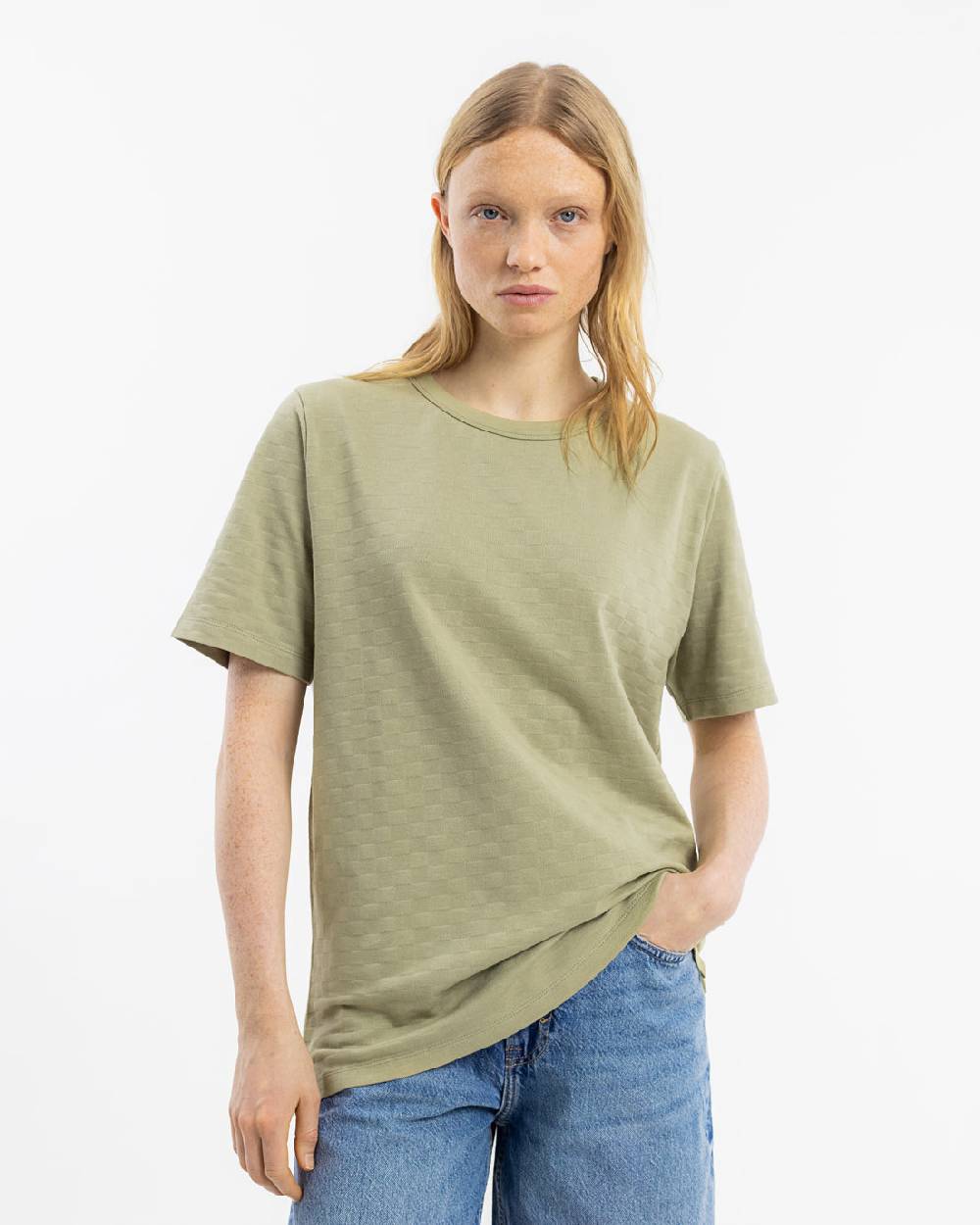 Rotholz Strukturiertes T-Shirt Bio Baumwolle - Grün