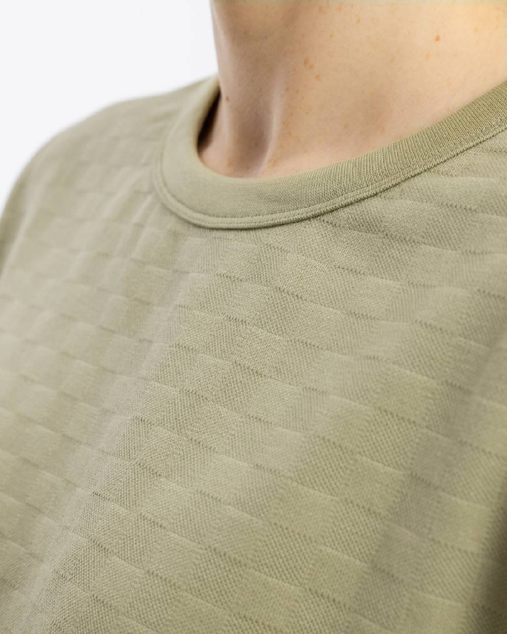 Rotholz Strukturiertes T-Shirt Bio Baumwolle - Grün