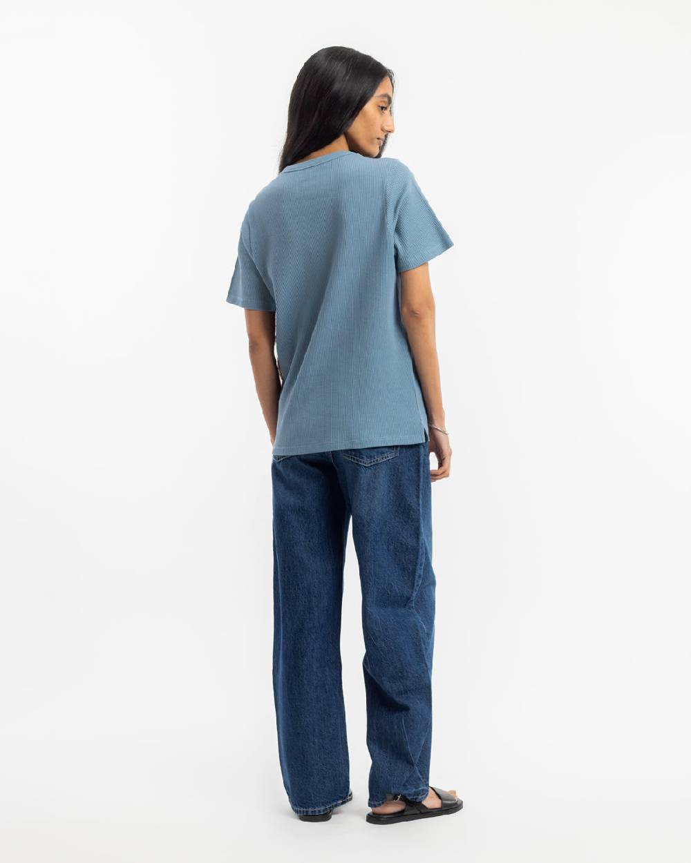 Rotholz Waffel T-Shirt Bio-Baumwolle - Blau