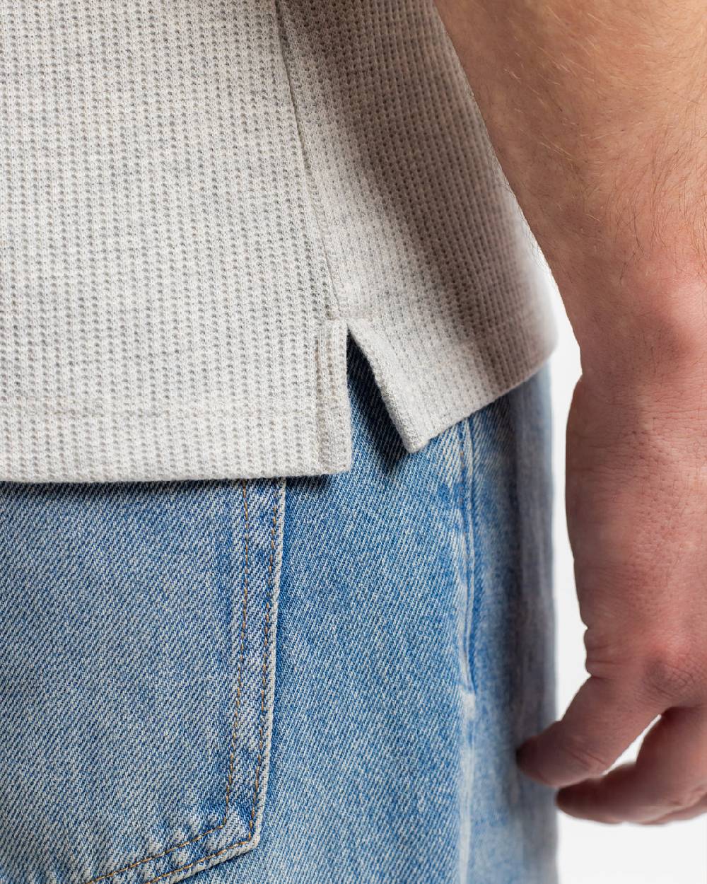 Rotholz Waffel T-Shirt Bio-Baumwolle - Grau