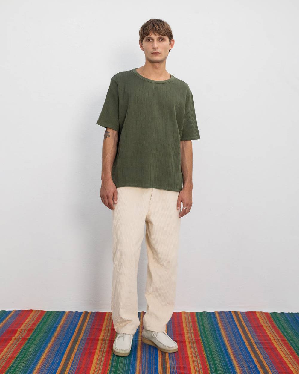 Rotholz Weite Cord Hose Bio Baumwolle - Weiß