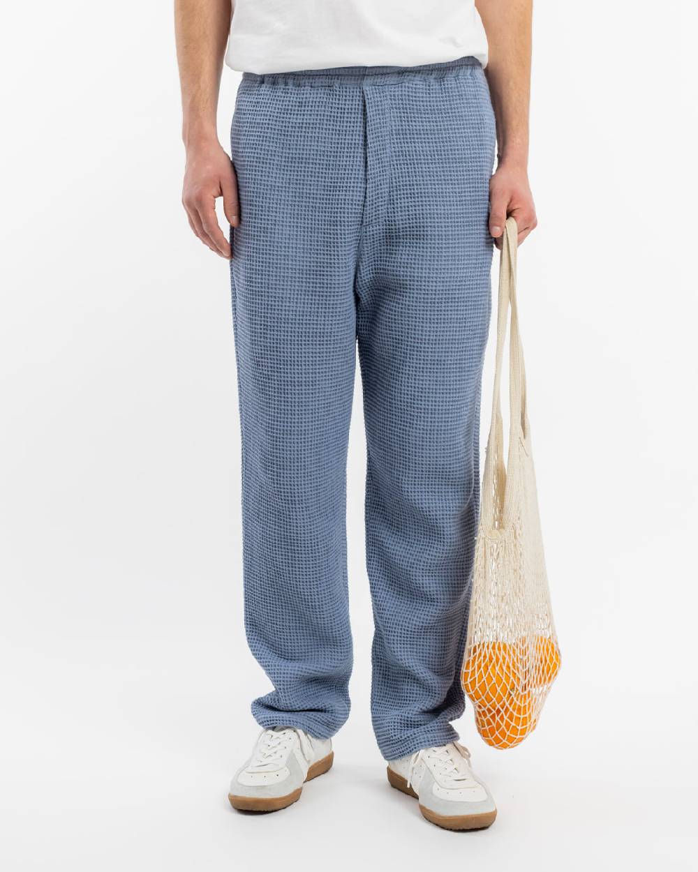 Rotholz Weite Hose Waffle Cotton - Hellblau