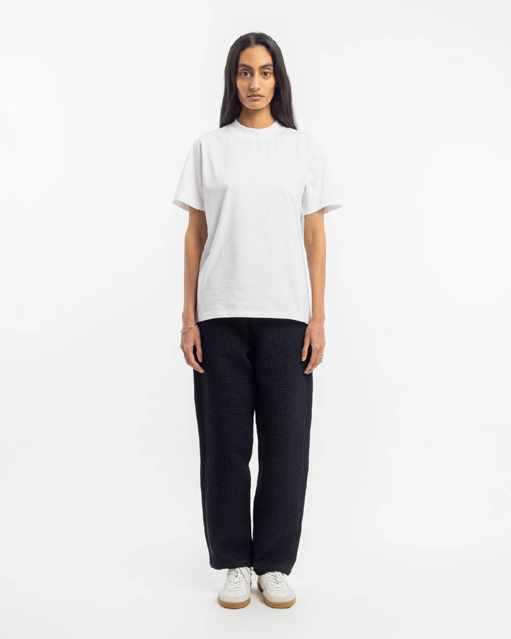 Rotholz Weite Hose Waffle Cotton - Schwarz