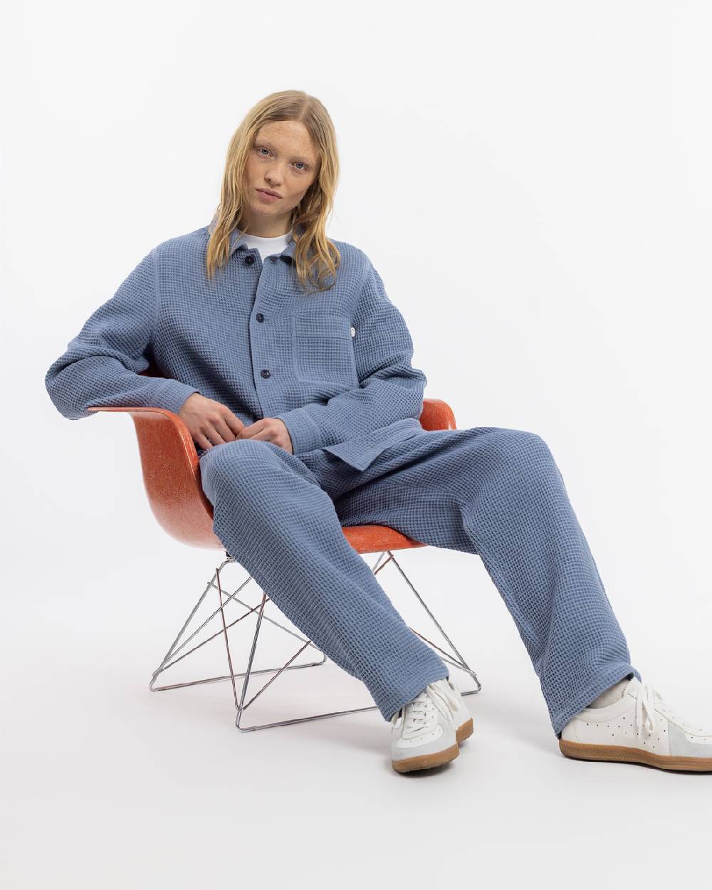 Rotholz Workwear Jacke Waffle Cotton - Hellblau