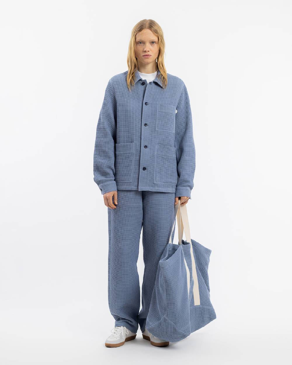 Rotholz Workwear Jacke Waffle Cotton - Hellblau